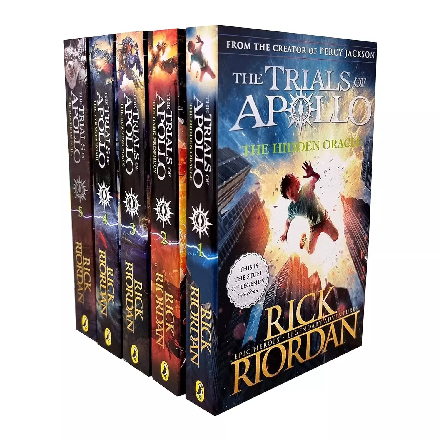 Trials of Apollo Book Series 1-5 Books Set by Rick Riordan Dark Prophecy, Hidden