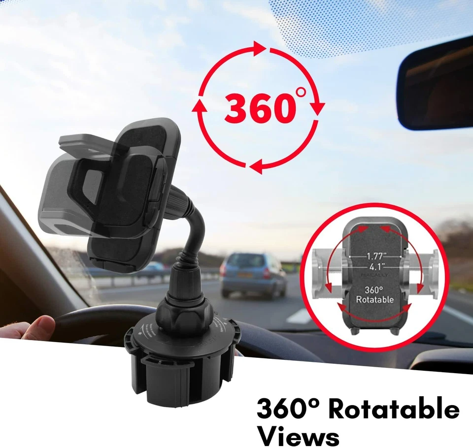 Macally Adjustable Automobile Cup Holder Mount for Smartphones - Black - Image 3 of 4