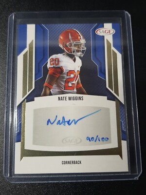 Nate Wiggins - Sage Football 2024 - Ravens, Clemson - Auto - Gold - /100