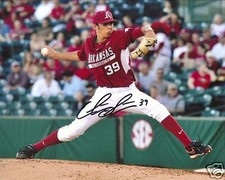 CHRIS OLIVER ARKANSAS RAZORBACKS BASEBALL SIGNED 8X10 PHOTO W/COA #1