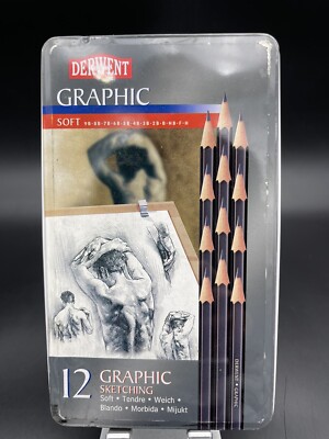 Derwent Graphic Soft Sketching Set of 12 2B-9B, B, HB, F, H
