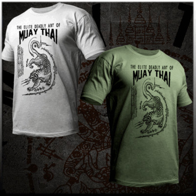 Muay Thai T-shirt Thai boxing yantra tiger roar Thai Boxer Martial Arts fighter 