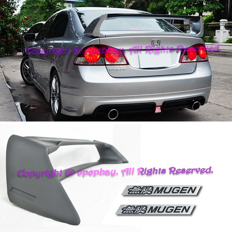 Fits 06-11 Honda Civic 4Dr FD2 Rear Trunk Spoiler ABS JDM MUG Rr Mugen Style