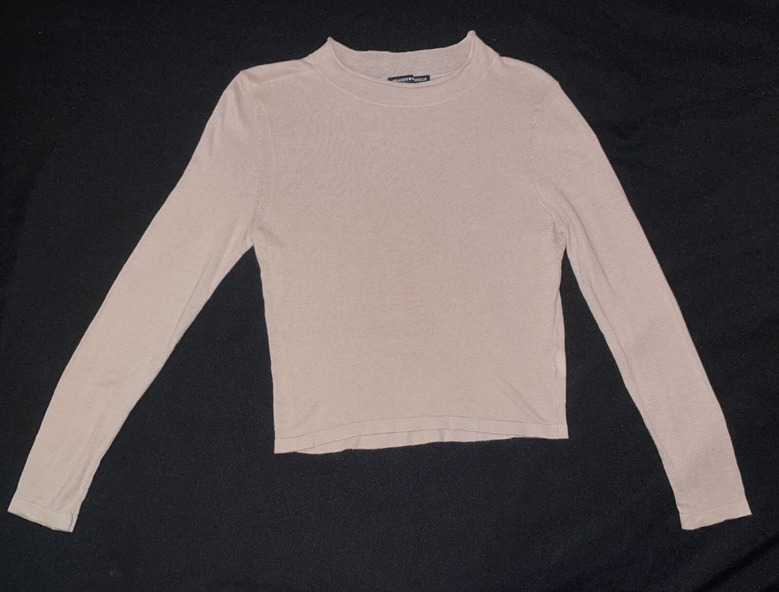 Brandy Melville Light Pink Long Sleeve Mock Neck Sweater Adult S