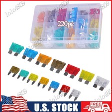 220pcs Car Automotive Medium Standard Fuses Auto Blade Fuse Assortment Kit APM