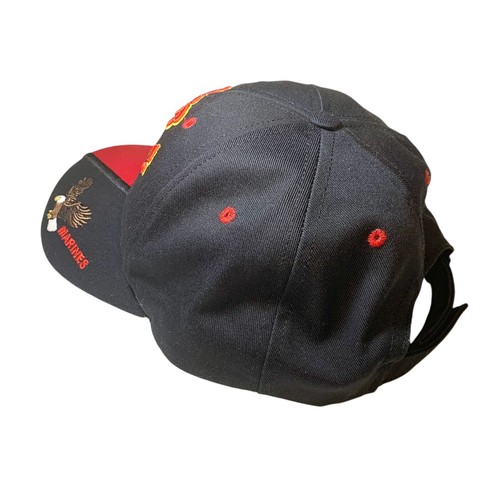 Semper Fi United States Marine Corps Strap Hat Made In USA - Black Red Eagle - Picture 4 of 9
