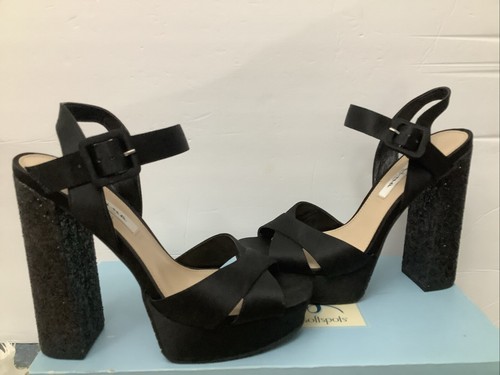 Nina New York Savita Strappy Sandal Women’s High Heels Black Sparkling Heel 8.5M - Picture 7 of 24