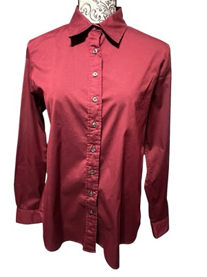The Shirt By Rochelle Behrens The Icon Womens Sz Large Button Down Burgundy
