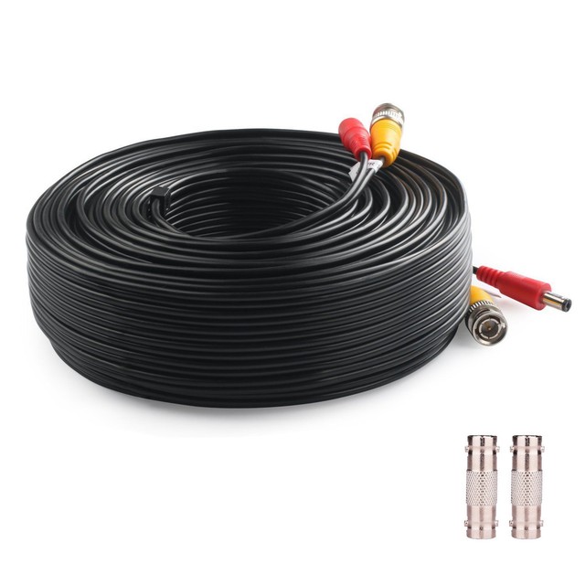 YP CCTV BNC Video Power Cable DVR Survillance Security Cam Wire Lot 4X 5M 16FT
