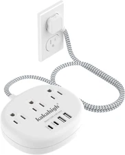 Small Extension Cord with USB C - 5 FT Short Extension Cord, 1625W 3 Prong Exten