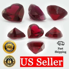 Loose Heart Shape Cut Garnet CZ Stone Single Red Cubic Zirconia Jan Birthstone