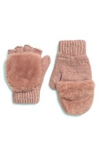 Capelli Girls Mauve Faux Fur Flip Chenille Mittens Fingerless Gloves One-Size