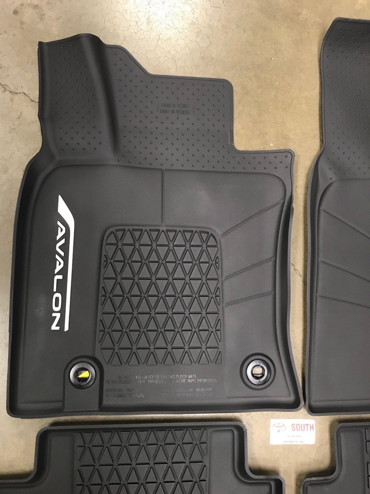 2019 Toyota Avalon OEM Rubber All Weather Liner 4 Pc Set PT2060719001