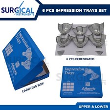 6 Pcs Pediatric PEDO Metal Dental Impression Tray set perforated Upper & Lower