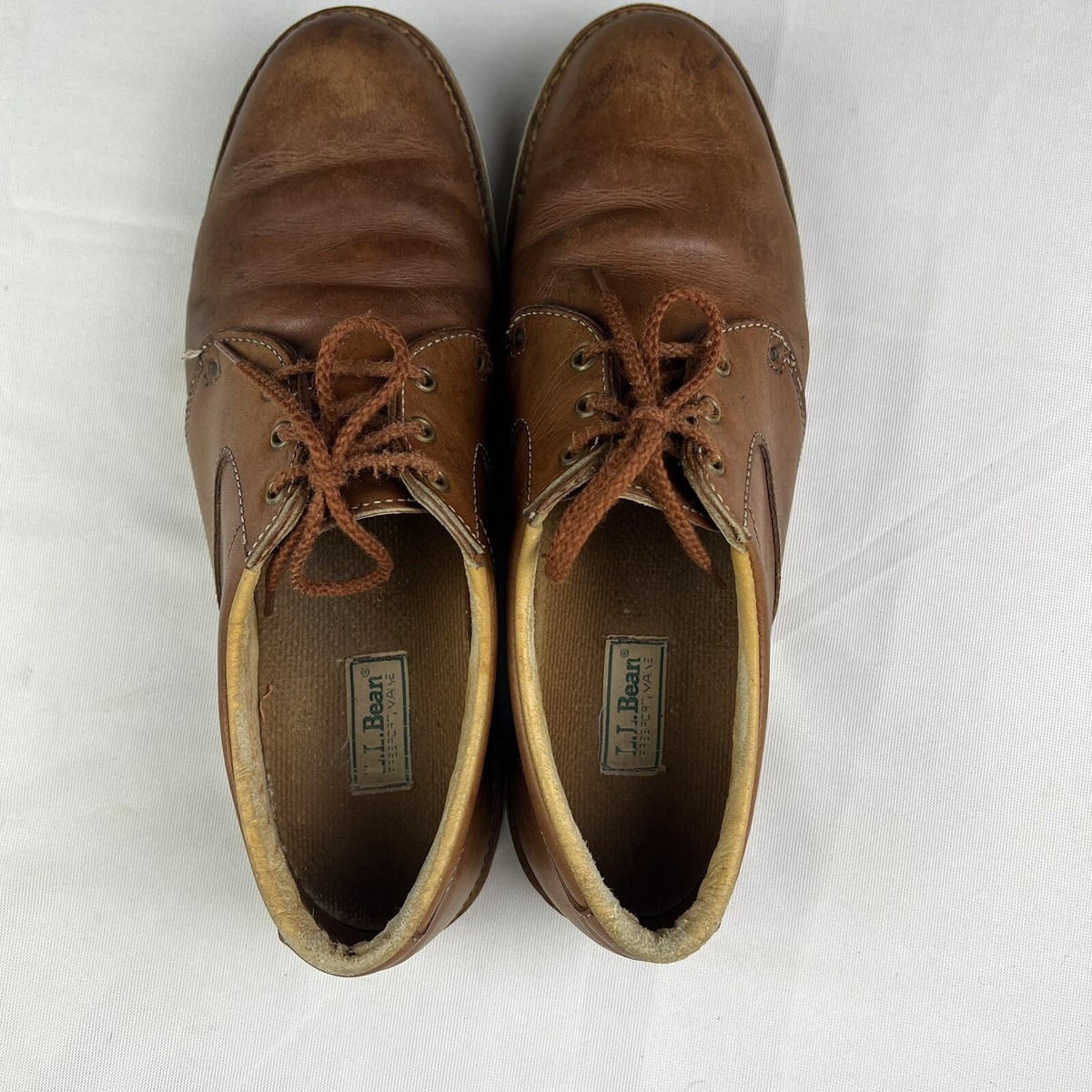 LL Bean Mens 11.5 Medium Vtg Brown Saddle Oxfords Vibram  display picture 2