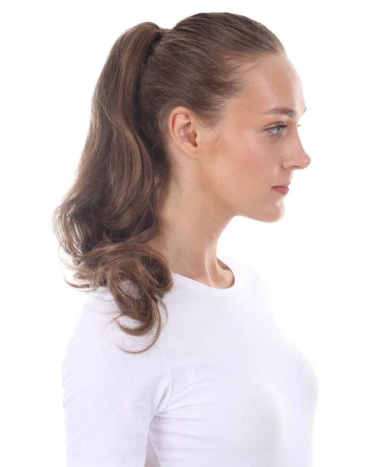 Extensión cola de caballo clip mandíbula oscura rizado suelto para mujer adulta, ST-015 Foto 4 de 4