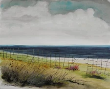 Original Sea Beach LANDSCAPE  Painting Watercolor John Williams art JMW Realism