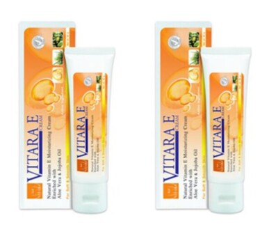 2 x VITARA-E Natural Vitamin E Moisturizing Cream Stretch Marks Wrinkles 50g