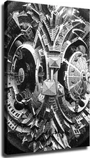 M.C. Escher Graphic Artist Painter Artwork【Tetrahedral Planetoid】 Poster Canvas