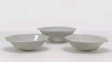 Set Of Three White Octagon Johnson Brothers Iron Stone Bowl's 2 Small 1 Large 