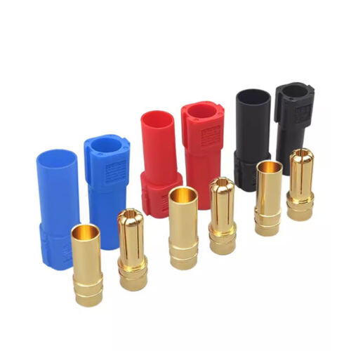XT150 6MM Bullet Connector Male/Female 60A Lipo Battery Plug Set Red/Black/Blue - Picture 3 of 17