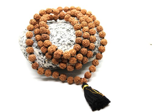 RUDRAKSHA PREMIUM RUDRAKSH JAPA MALA ROSARY 108 +1 BEADS YOGA HINDU MEDITATION - Picture 3 of 4