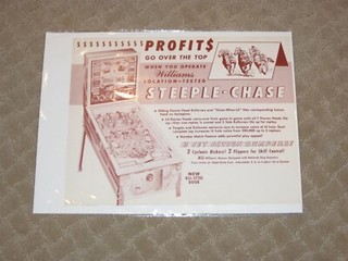 Steeple-Chase Williams Pinball Flyer / Brochure/ Ad
