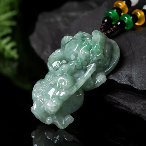 Certified Green Burma Natural A Jade jadeite pendant Dragon Pi Xiu AAA - Picture 1 of 11