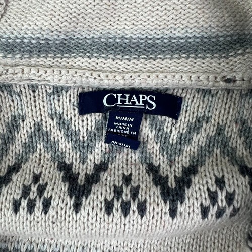 Cárdigan de punto sin mangas beige talla M Chaps by Ralph Lauren para mujer - Imagen 3 de 5