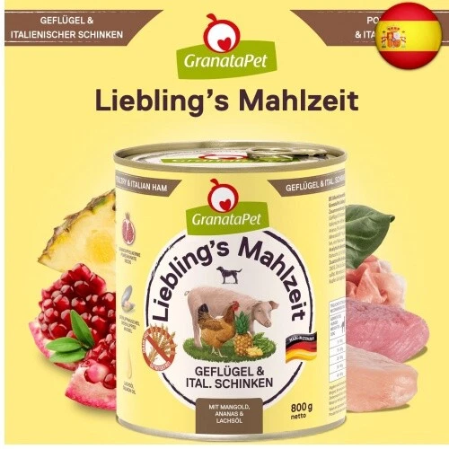 GranataPet Lieblings's Mahlzeit Aves & Italiano Jamón Humedo, Comida para - Imagen 4 de 7