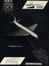 Paris-Johannesburg UAT Aeromaritime Airlines Comet airliner ad 1953