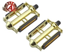 ALTA Bicycle 616 Steel Bike Pedals 9/16" Rat Trap Old BMX MTB Pedal Gold