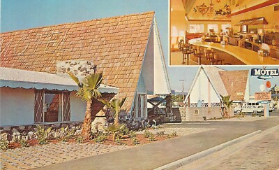 California Wasco Cinderella Motel Pancake House 1960s roadside Postcard 22-11845