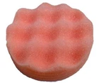 3'' 80mm Orange Foam Wave Pad Hook & Loop Medium Cutting Compound Buffing Polish