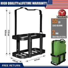 SPARKWHIZ Jerry Can Holder Mount 5.28 Gallons/20L Fuel Gasoline Can Rack- Steel
