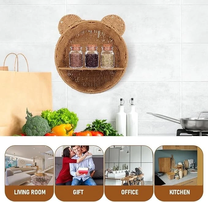 2 Cestini portaoggetti in vimini intrecciato PRETYZOOM - Immagine 3 di 4