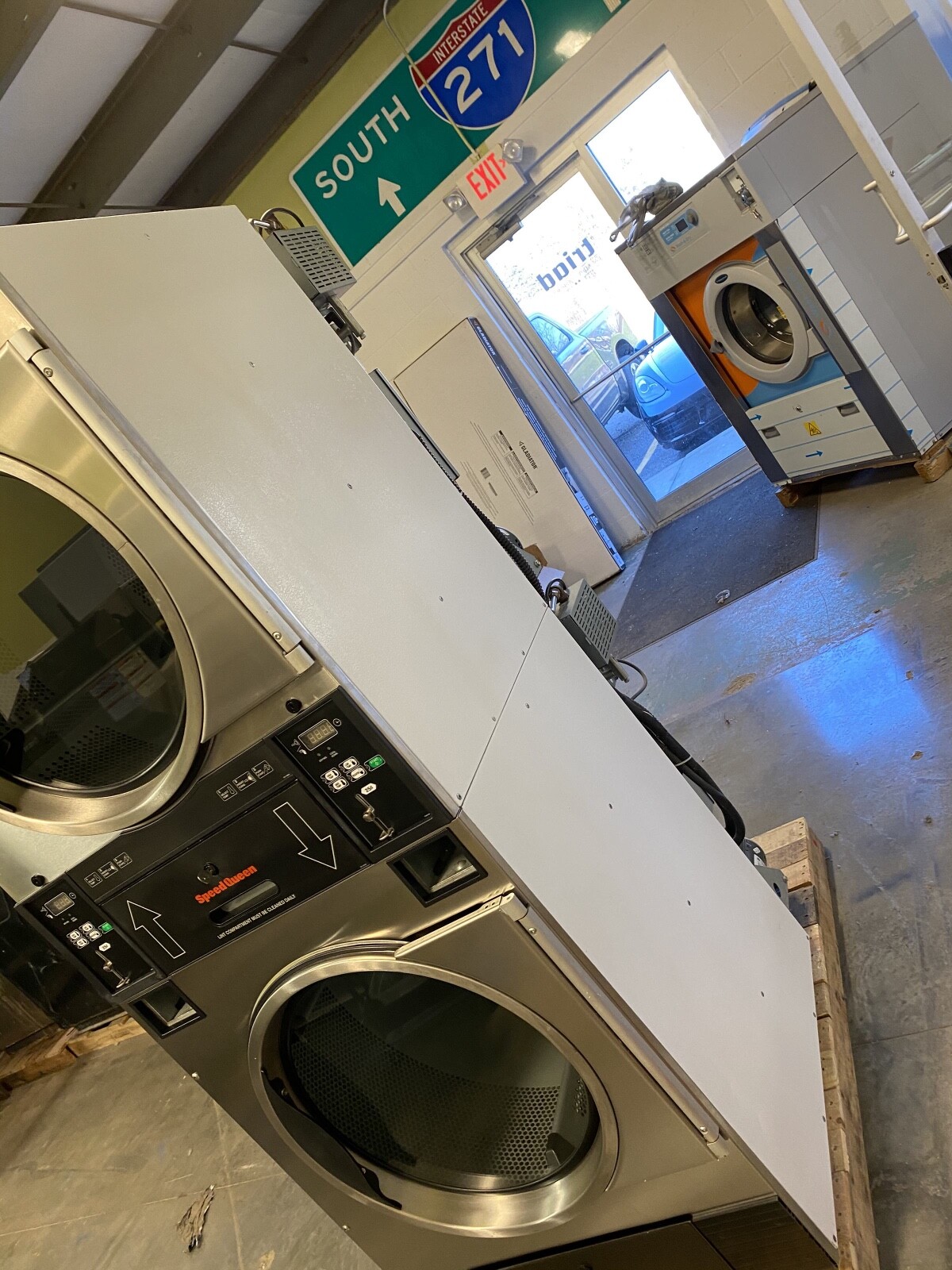 '13 Speed Queen 30lb Stack Stainless Coin Op Gas Dryer 1 PHASE Huebsch