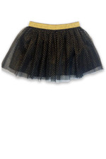 New Toddler Girls Halloween Black Gold Mesh Glitter Polka Dot Tutu Skirt 2T 3T