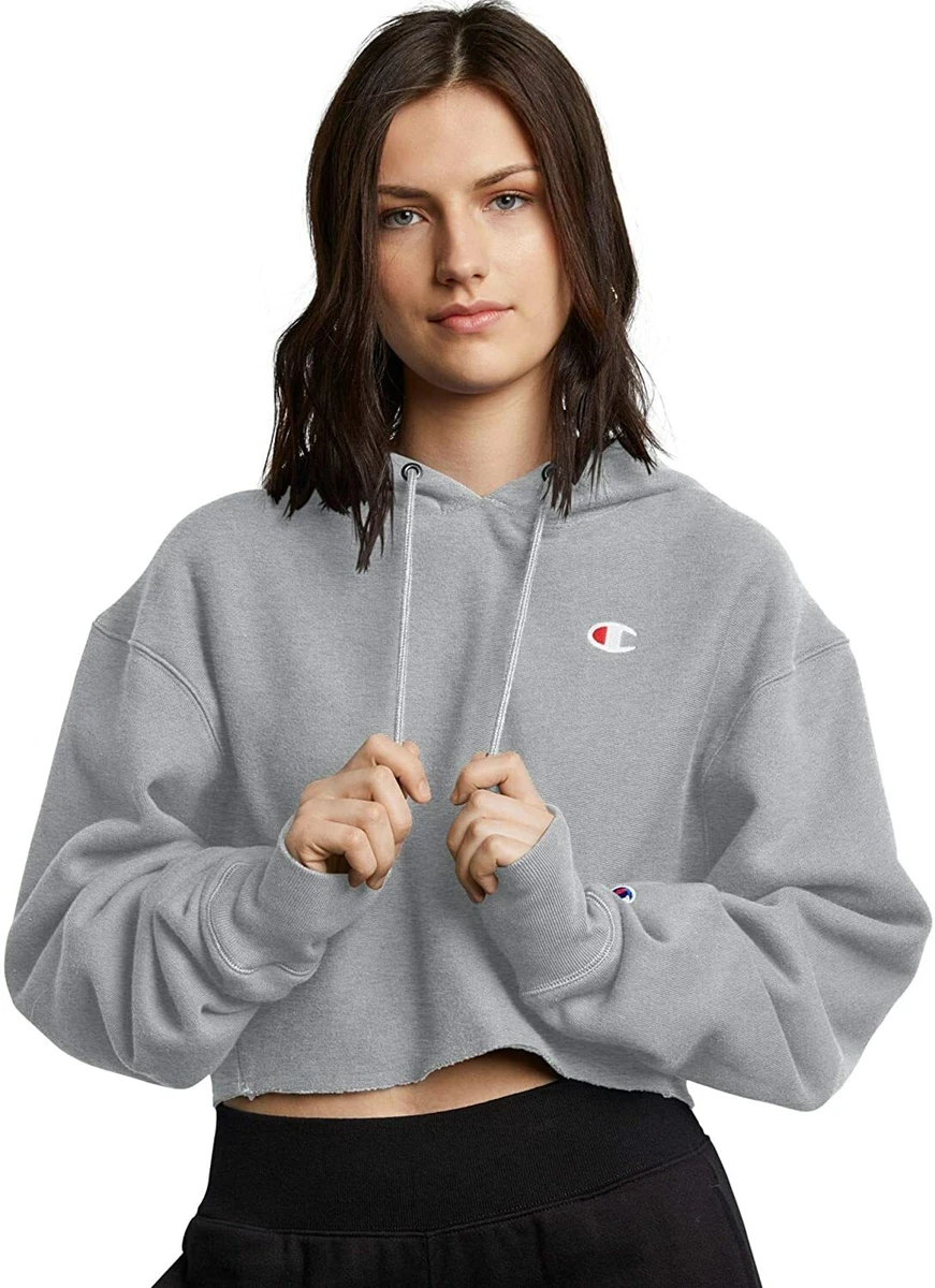 Champion women's reverse weave cropped cut off best sale hood