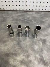 Lot Of (4) Snap On 3/8 Drive Flank Drive Sockets (See Description For Sizes)