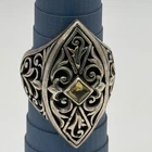 VTG Brighton Zoe 925 Sterling Silver Yellow Citrine Gemstone Chunky Ring Sz 8.5