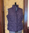 Lands’ End Ladies Down Puffer Vest Eggplant Snap Closure Women's Medium (10-12)