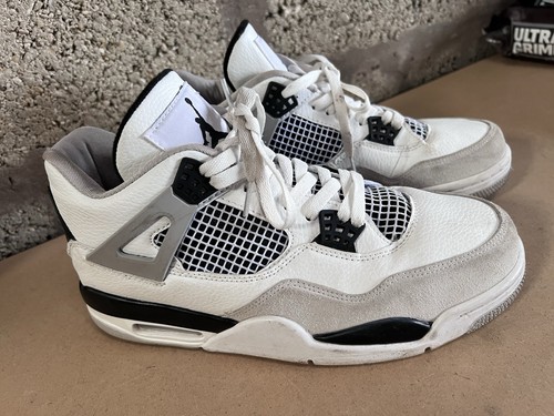 Men's Vintage 2016 Jordan 4 Retro White Cement UK 9 US 10 EU 44 Trainers Grey - Picture 2 of 9