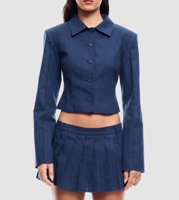 Lioness Women's Endless Blazer Crop Blue Size M