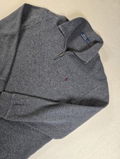 Polo Ralph Lauren Quarter Zip Sweater Men's Large Long Sleeve Gray Preppy