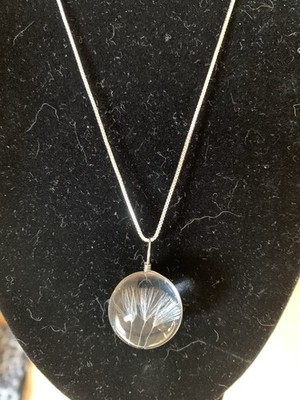 Handmade Dandelion Wish Pendant On Sterling Silver Chain 17 