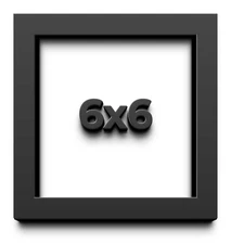 Black 6x6 Wood Shadow Box with White Acid-Free Backing 3/4" Usable Depth
