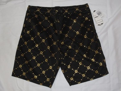 Drill Clothing Company Tiger Head Monogram Shorts Black / Gold Size Large NEW!