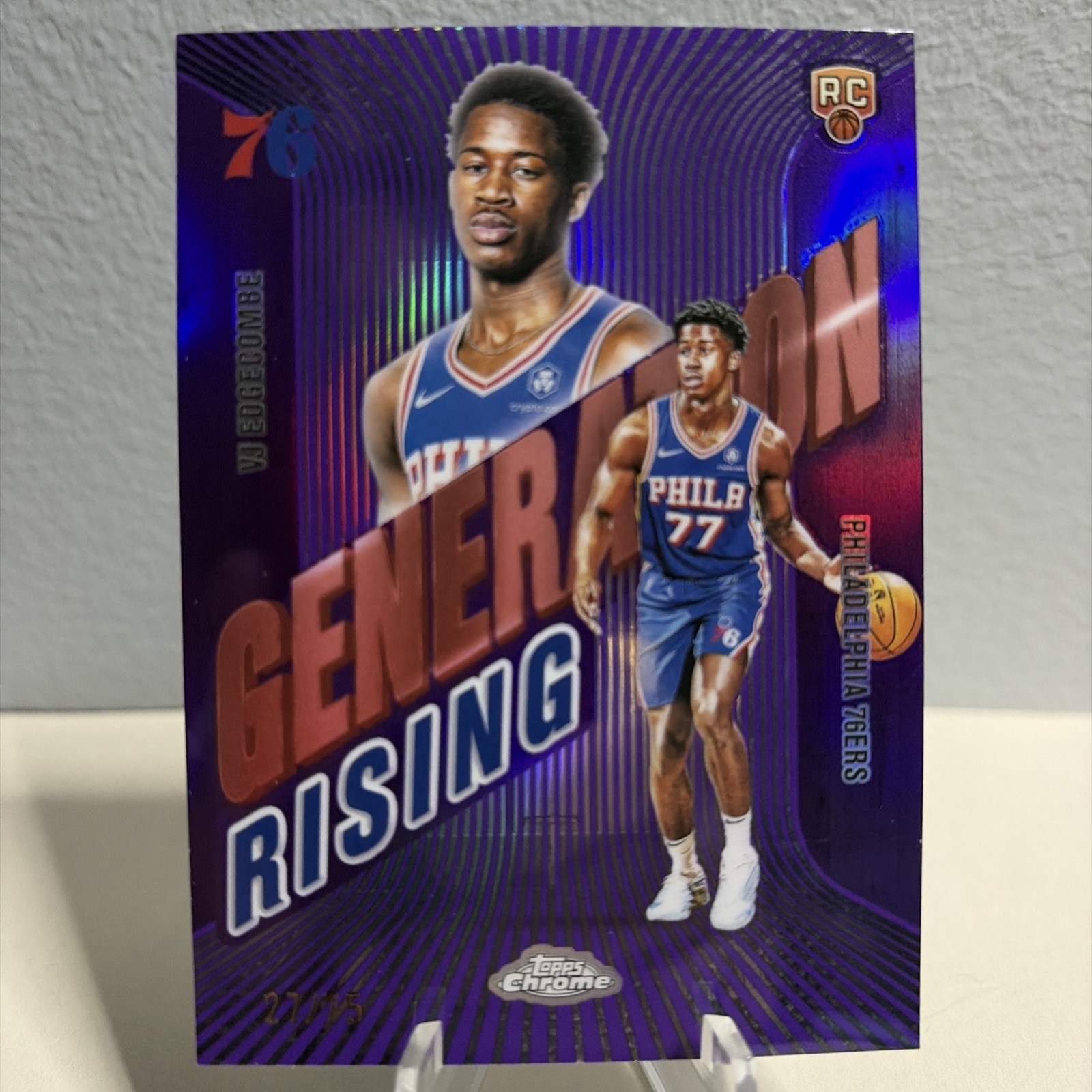 2025-26 Topps Chrome - Generation Rising VJ Edgecombe #GR-3 Purple Refractor /75