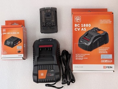 Fein 18V 18 Volt AmpShare Lithium 2AH Battery & BC1880 Charger, fits Multimaster